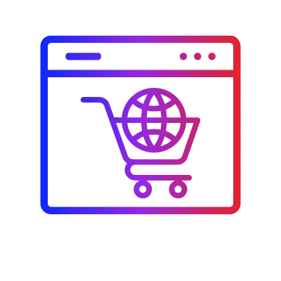 icône de site e-commerce dans la manche