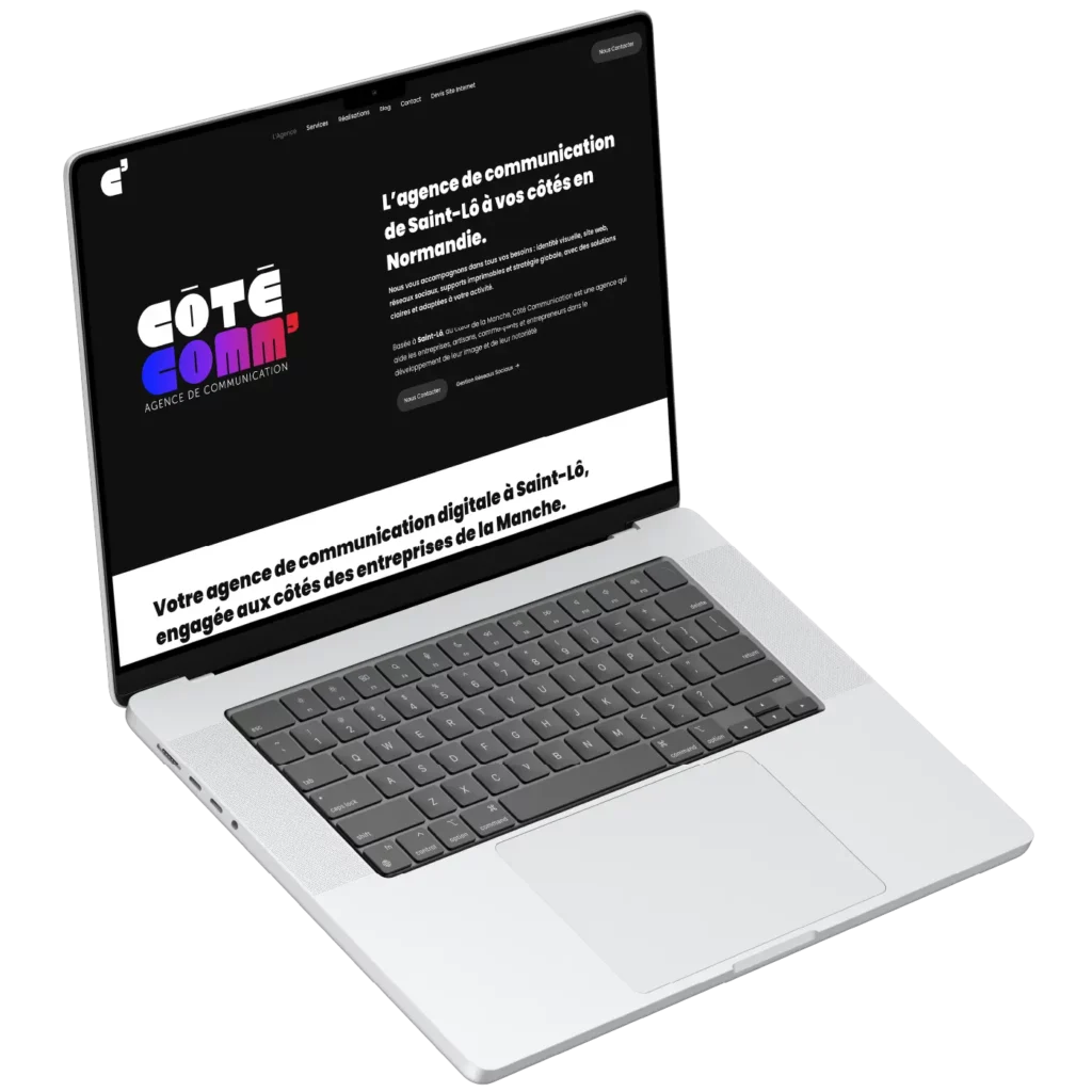 Sans titre - 2 photo ordinateur avec site web de l'agence de communication de saint-lô